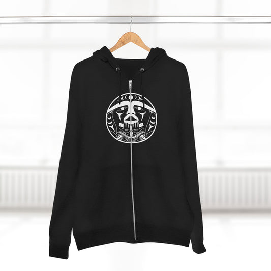 Unisex Zip Hoodie with “Xwechtaal” design by Joshua Watts