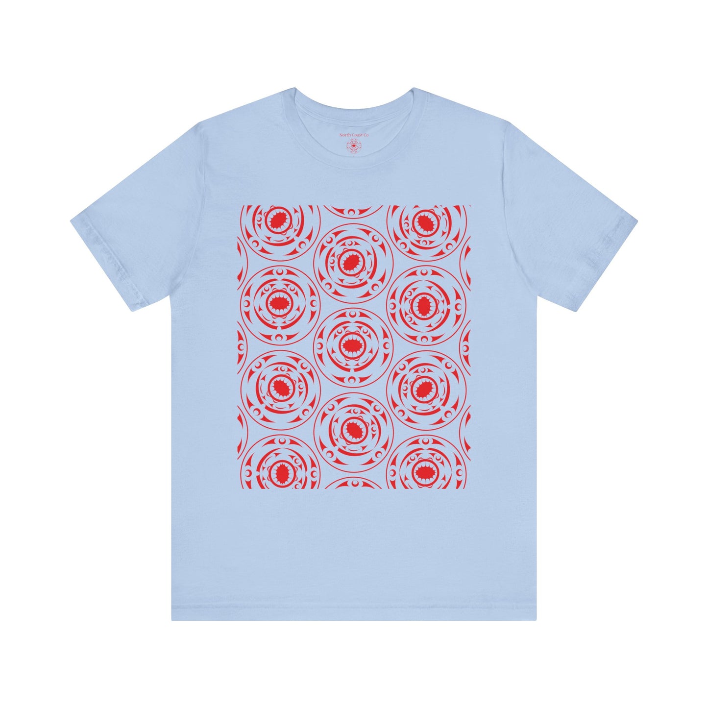 Unisex T-Shirt with red “Life and Death” pattern design by Joshua Watts