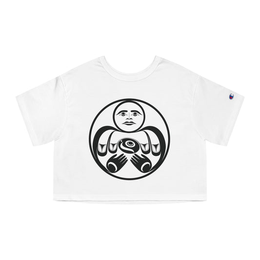 Cropped Tee with “Hishuk Ish Tsawalk” design by Joshua Watts