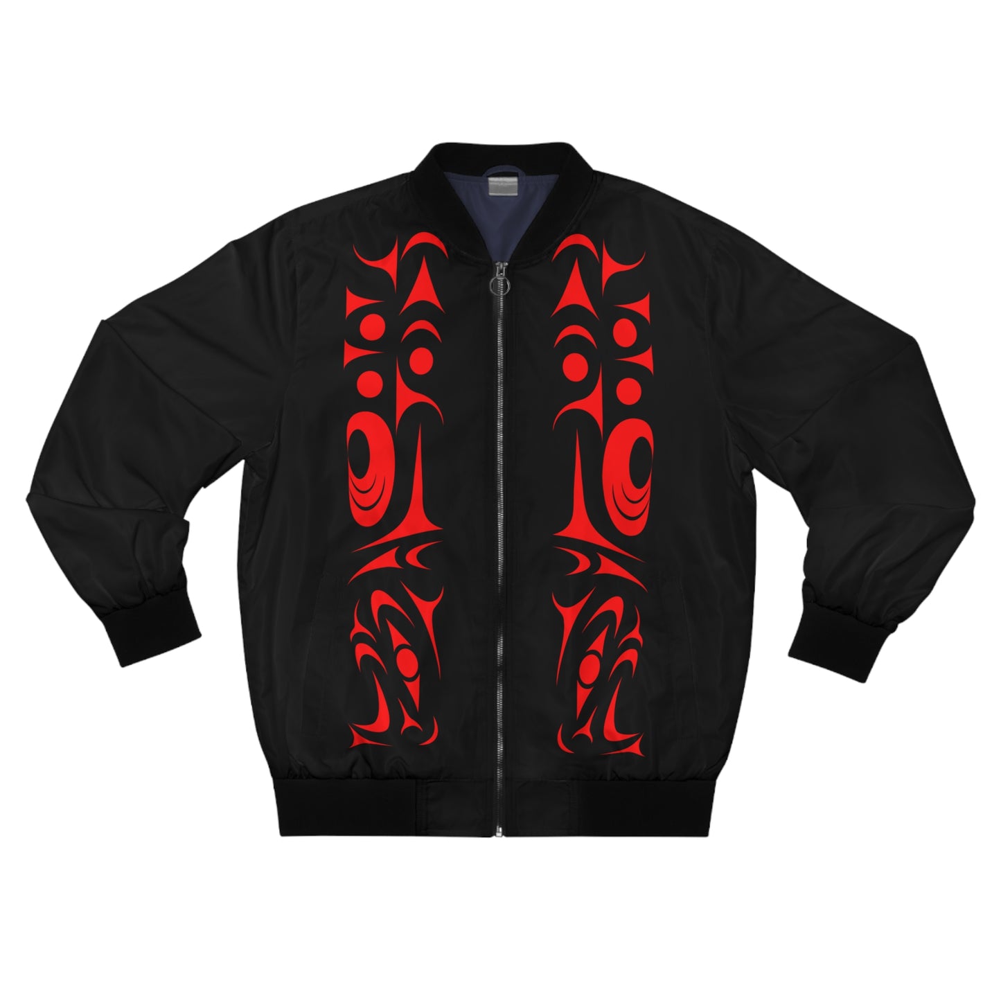 Unisex Bomber Jacket with “Twin Thunderbird” design by Joshua Watts