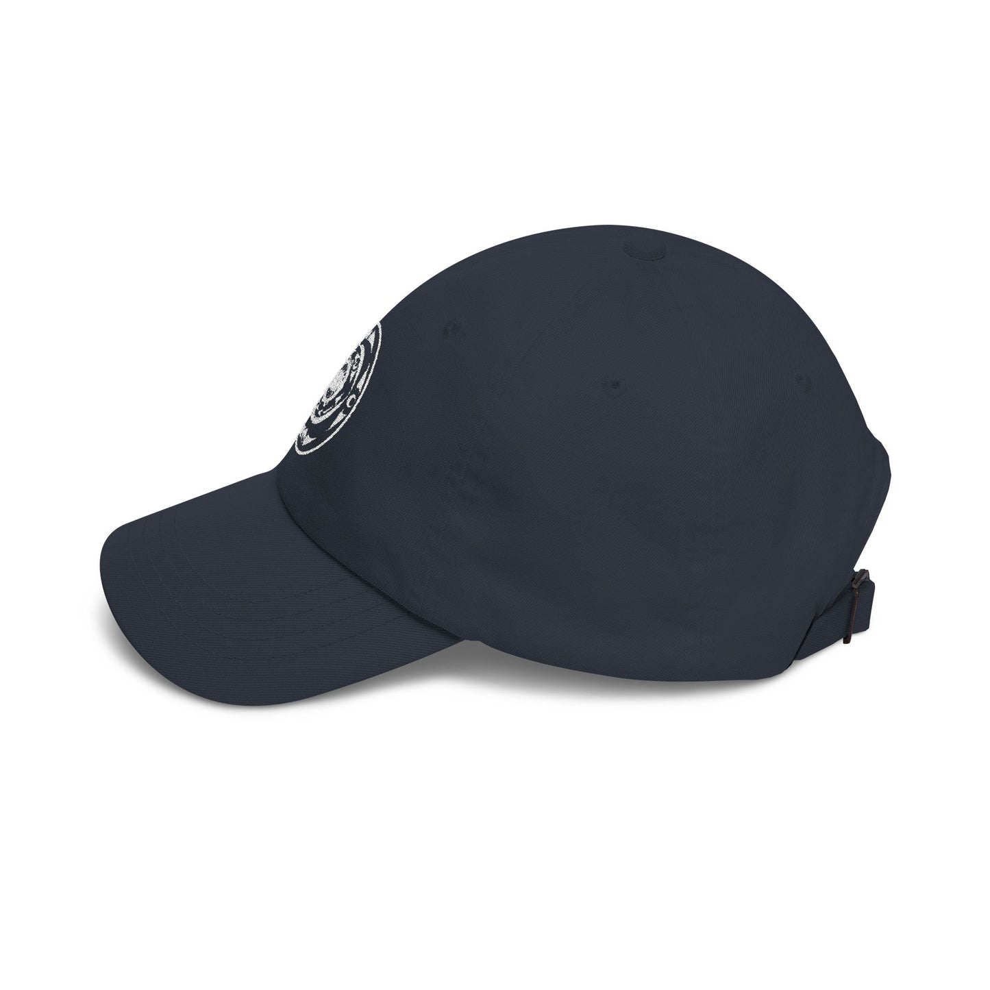 Distressed Coastal Wave Dad Cap — Beige Embroidered Circle Logo Hat