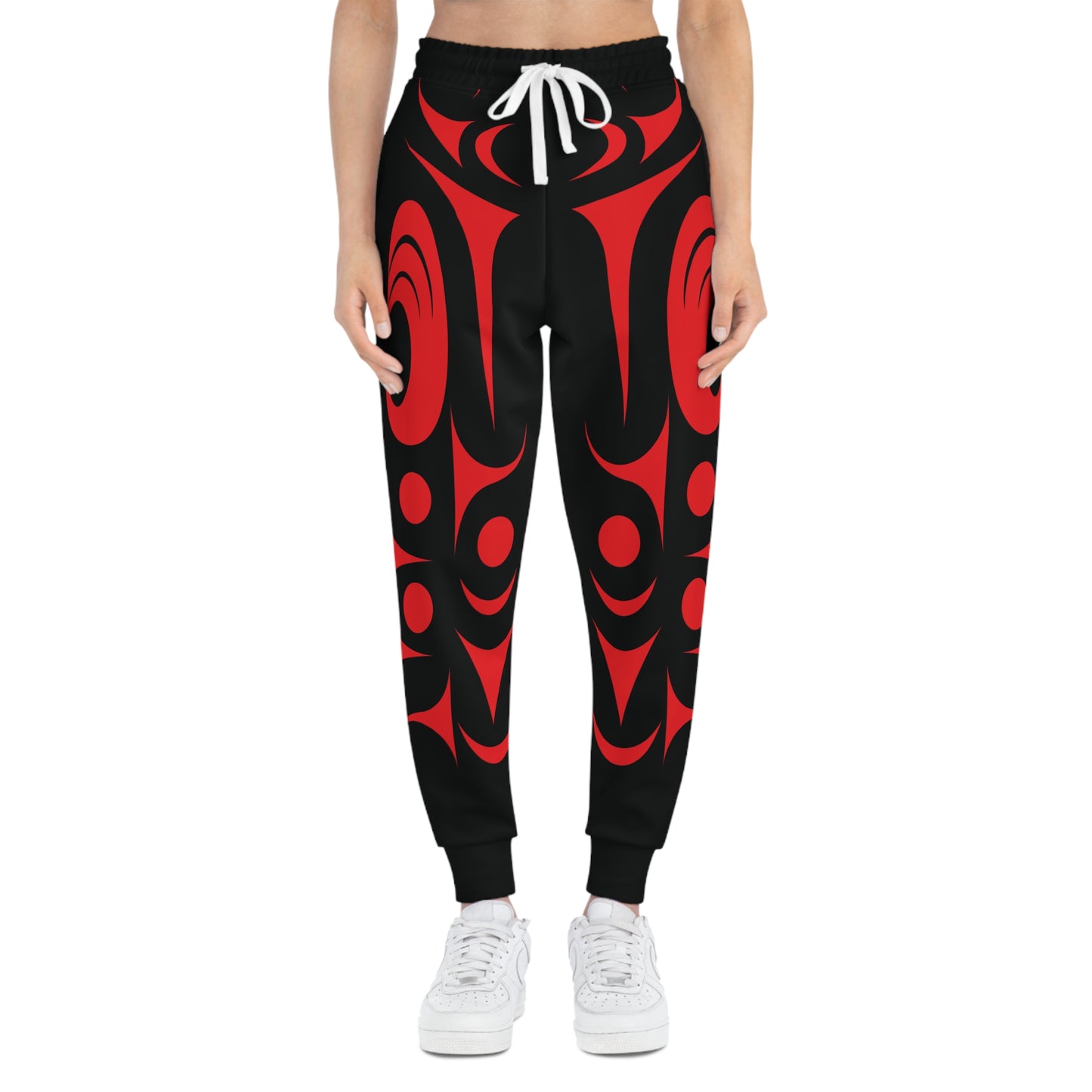 Unisex Black and Red Athletic joggers designed by Joshua Watts