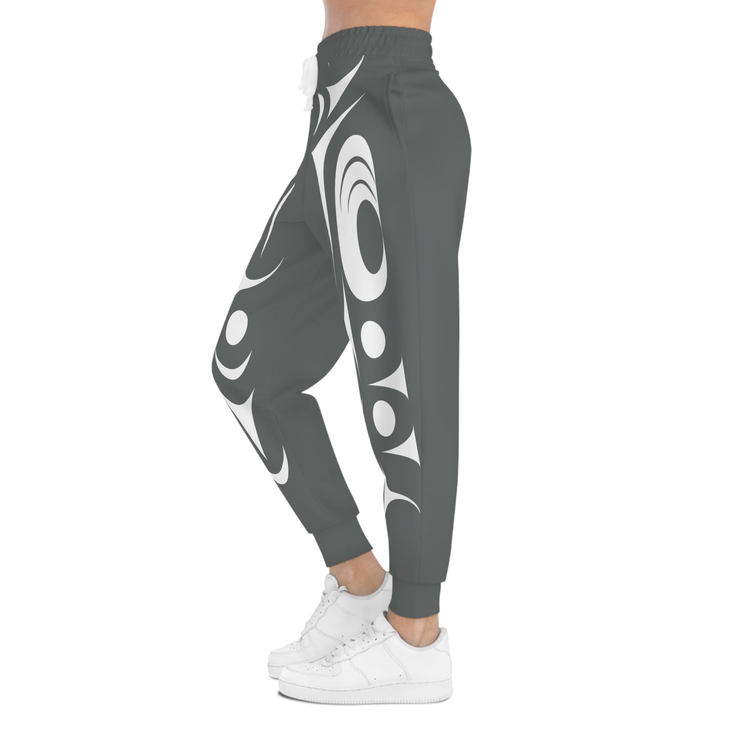 Unisex Dark Grey and White Athletic joggers designed by Joshua Watts