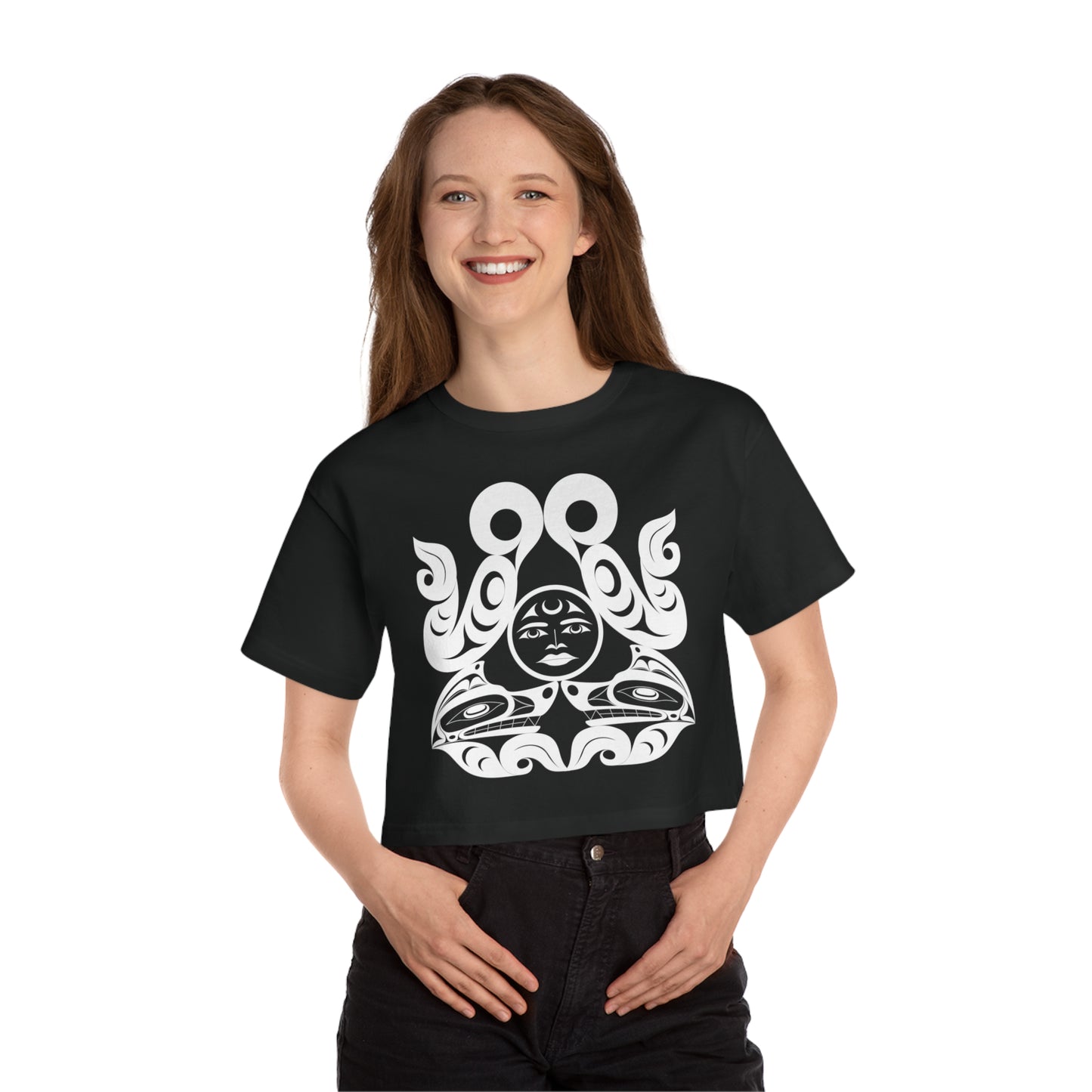 Cropped Tee with Tsuu-Baa-Asaxt Wolves design