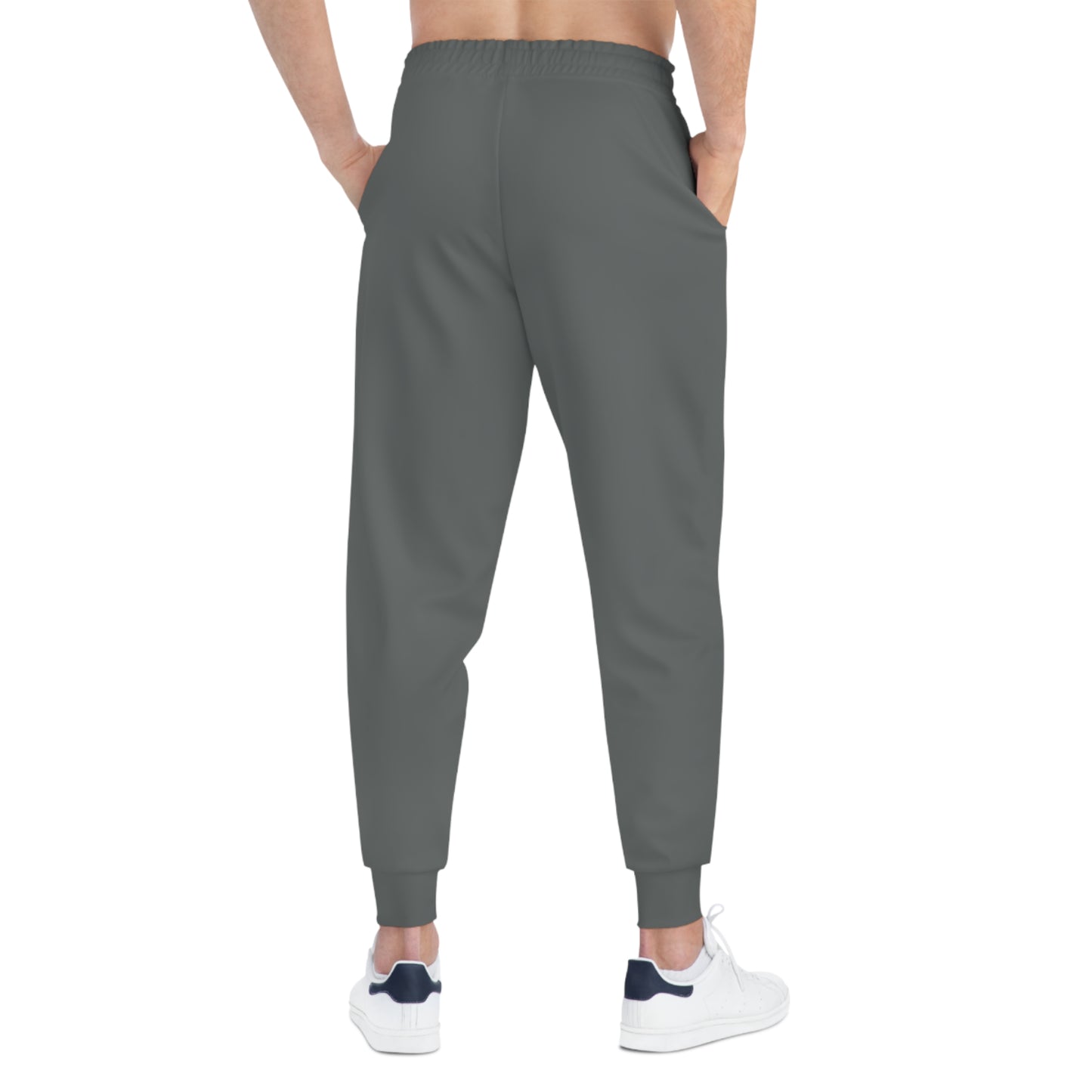 Unisex Dark Grey and White Athletic joggers designed by Joshua Watts