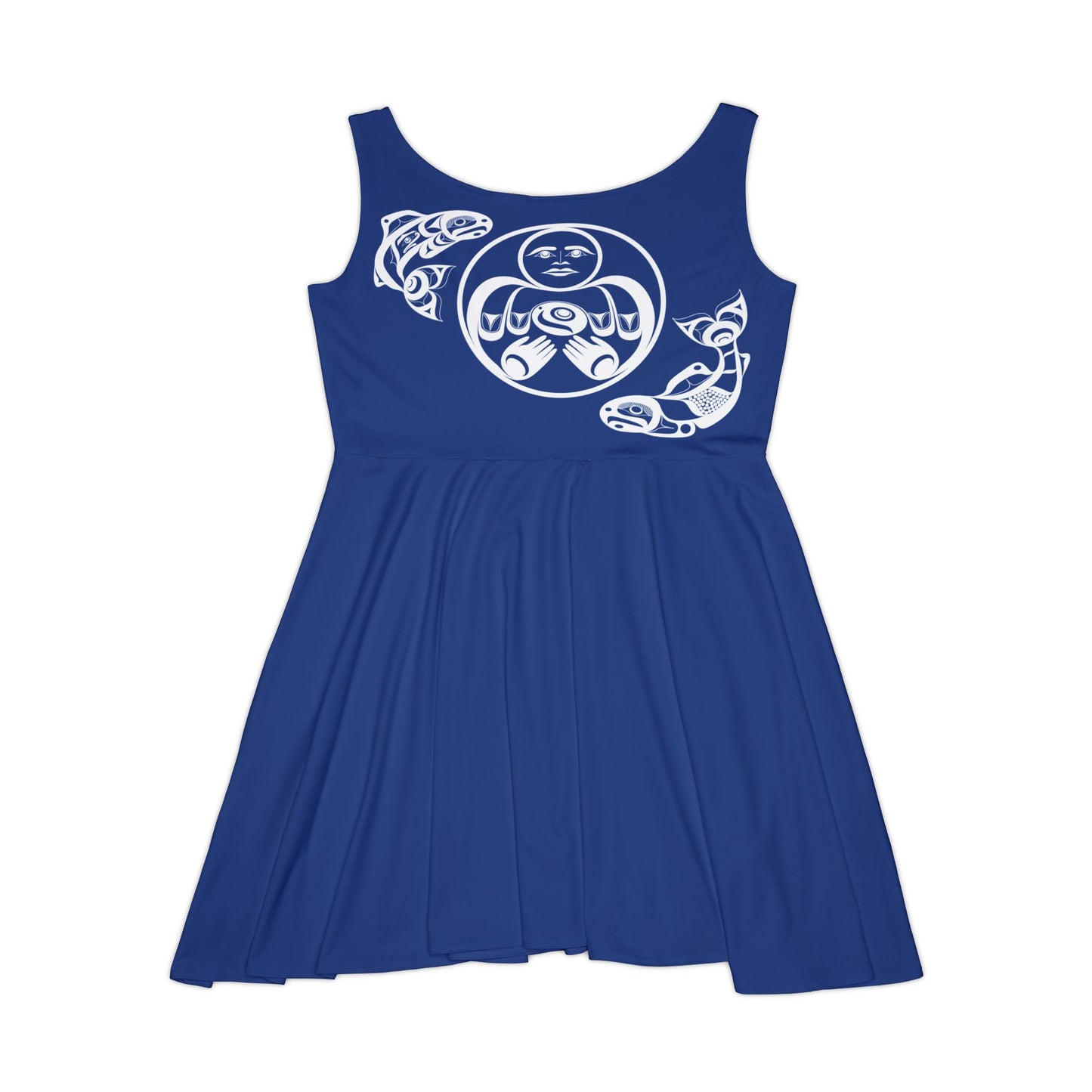 Blue Skater Dress with Hishuk’ish Tsawak design by Joshua Watts