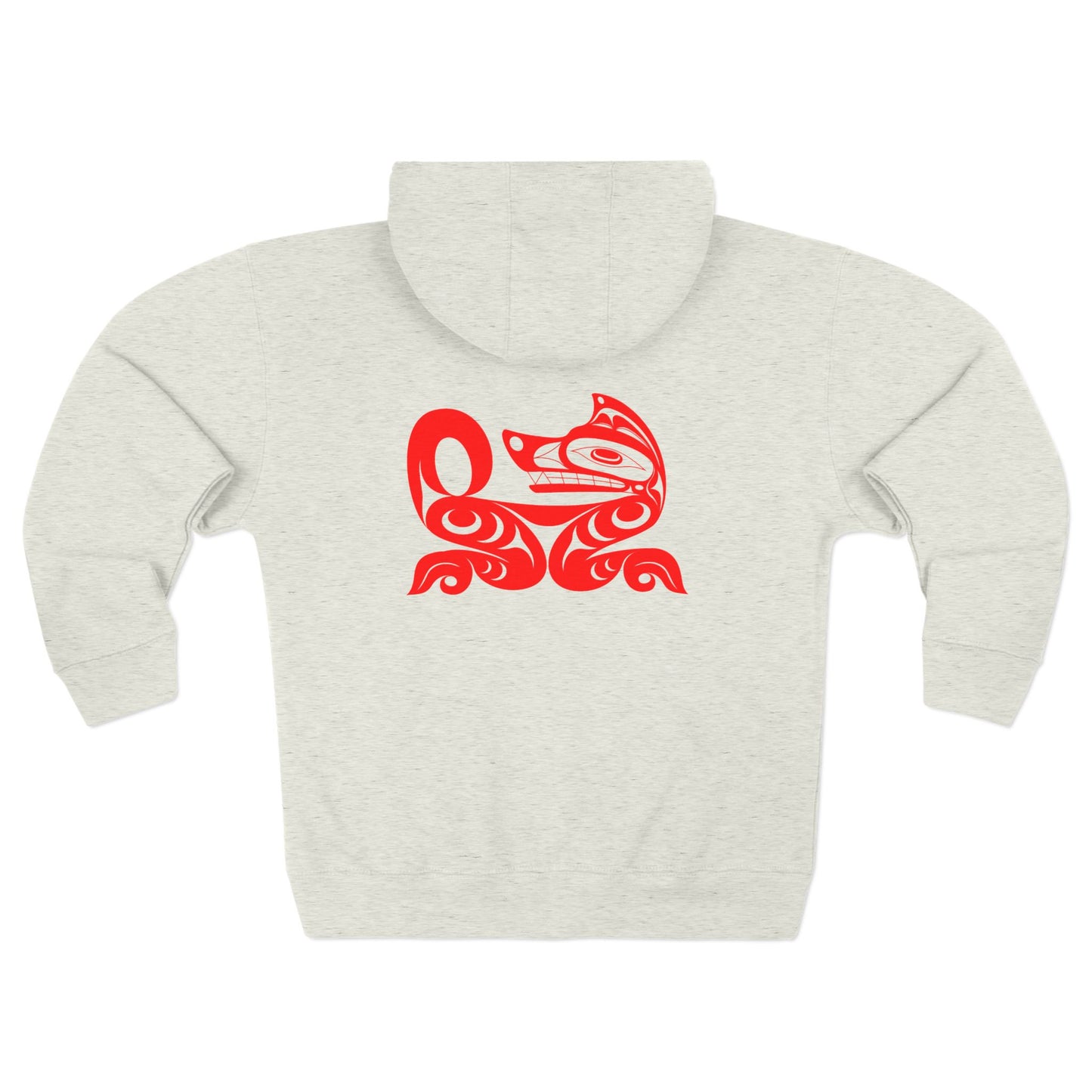 Black Unisex Zip Hoodie with “ Red Wolf” design by Joshua Watts
