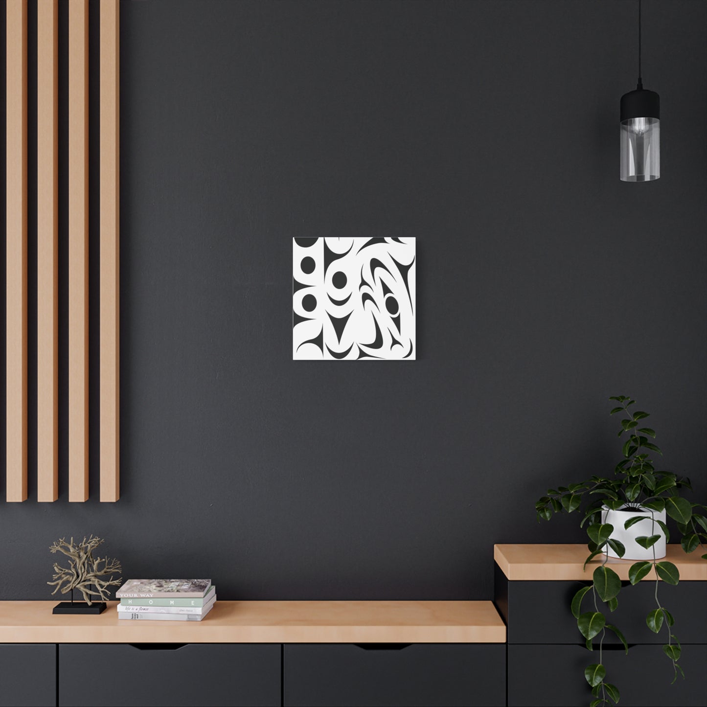 Copy of Tribal Circle Shark Canvas Art – Black Nautical Tribal Wall Decor