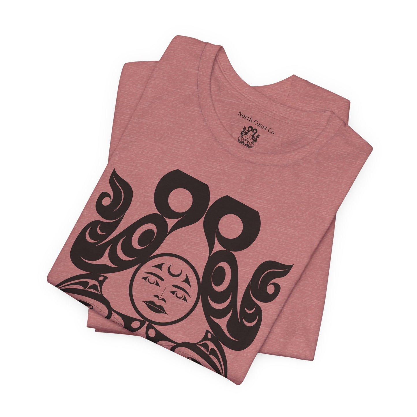 Unisex T-Shirt with black and white “Tsuu-Baa-Asaxt wolves” design by Joshua Watts