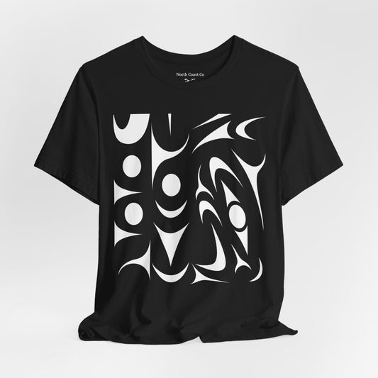 Unisex T-Shirt with black and white “Thunderbird” Design by Joshua Watts