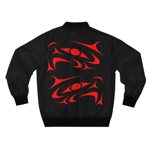Unisex Bomber Jacket with “Twin Thunderbird” design by Joshua Watts