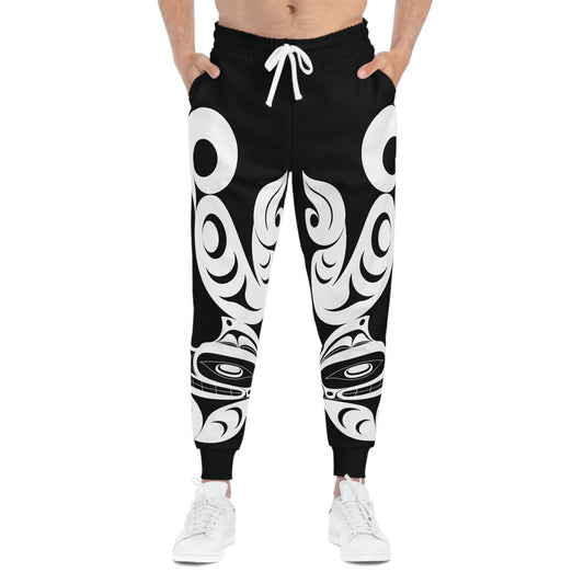 Unisex Black and White Athletic fit Joggers designed by Joshua Watts