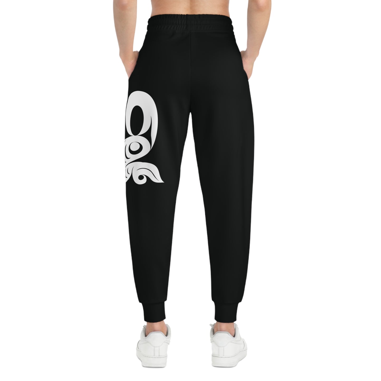Unisex Black and White Athletic fit Joggers designed by Joshua watts