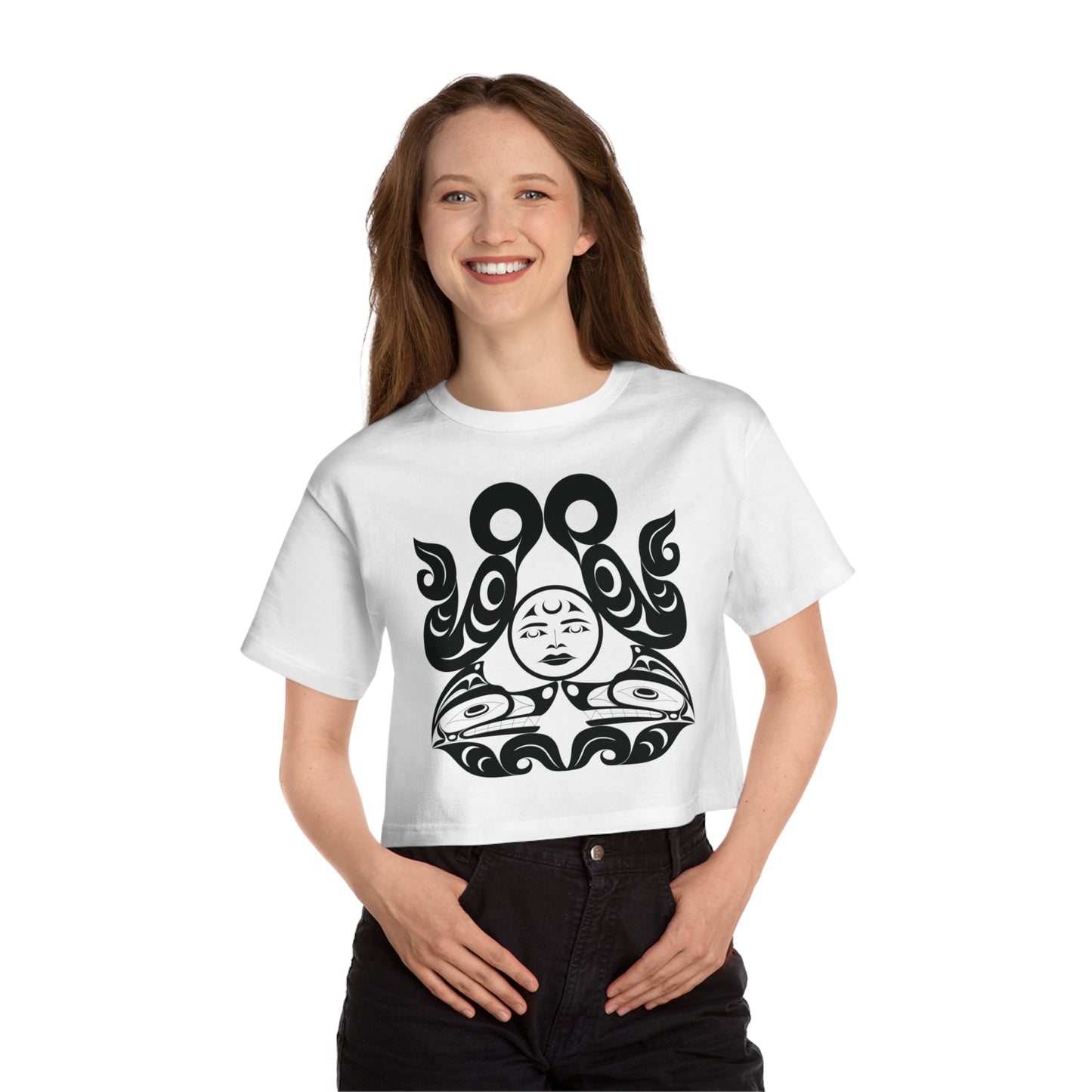 Cropped Tee with Tsuu-Baa-Asaxt Wolves design