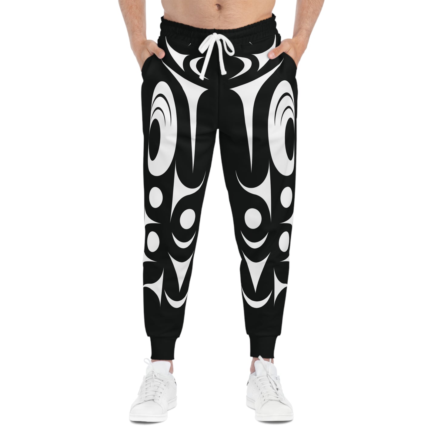 Unisex Black and White Athletic joggers designed by Joshua Watts