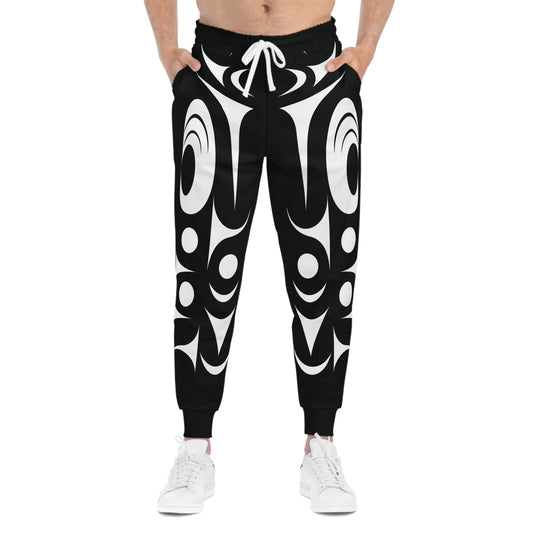 Unisex Black and White Athletic joggers designed by Joshua Watts
