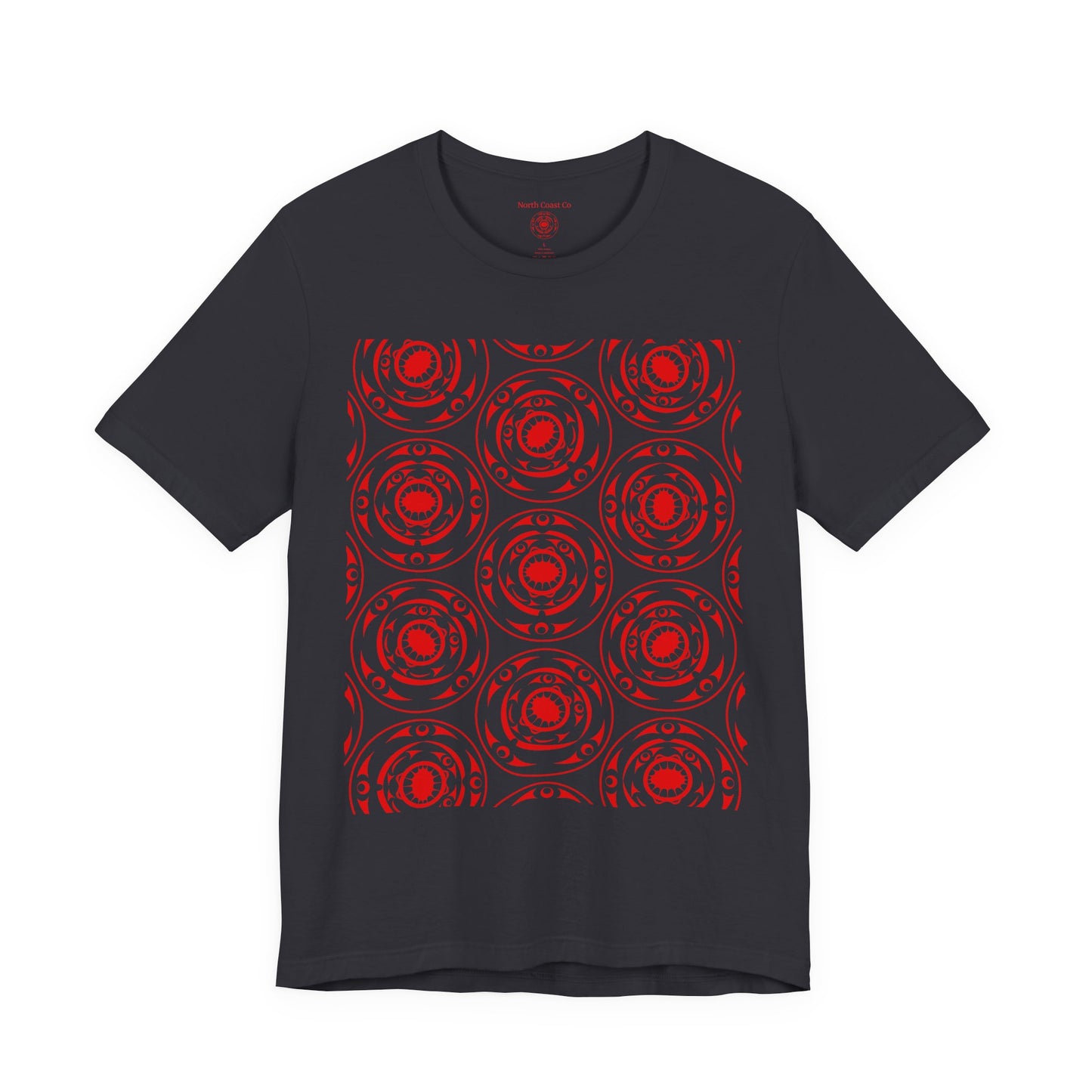 Unisex T-Shirt with red “Life and Death” pattern design by Joshua Watts