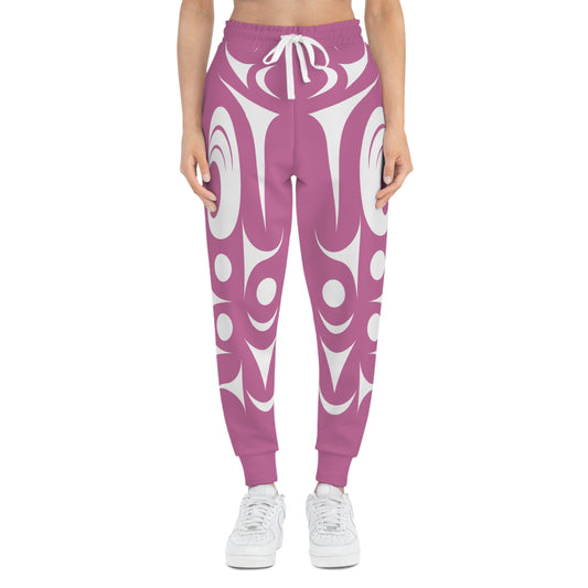 Unisex Pink and White Athletic joggers designed by Joshua Watts
