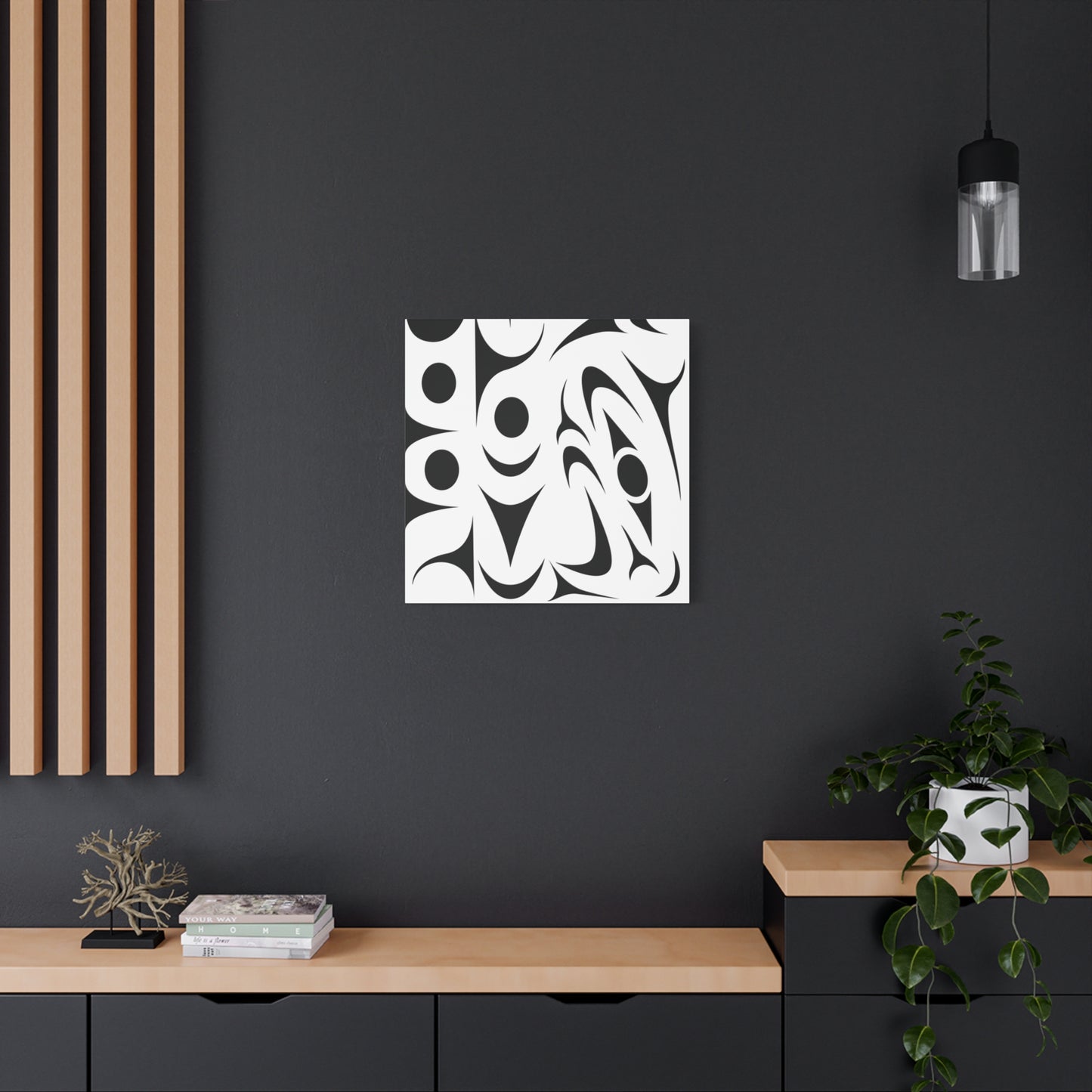 Copy of Tribal Circle Shark Canvas Art – Black Nautical Tribal Wall Decor