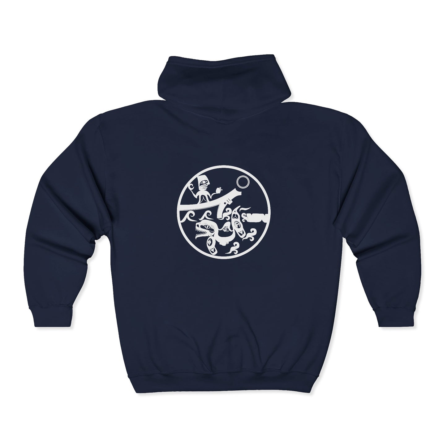 Unisex Zip Hoodie with White “Observing” design by Joshua Watts