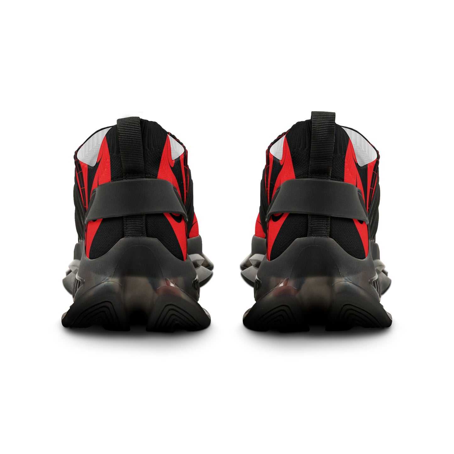 Men's Stylin’ Black Sneakers with Red Wolf design by Joshua Watts