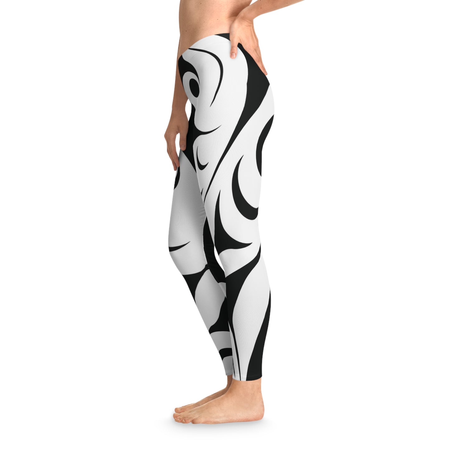 Black and White Wolf Leggings designed by Joshua Watts