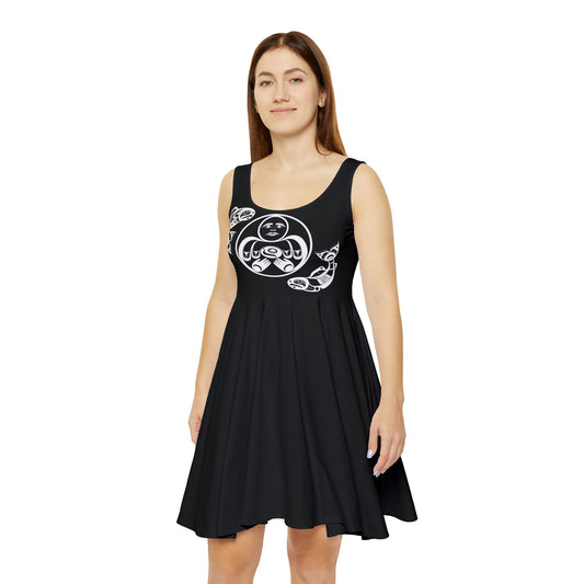 Black Skater Dress with Hishuk’ish Tsawak design by Joshua Watts