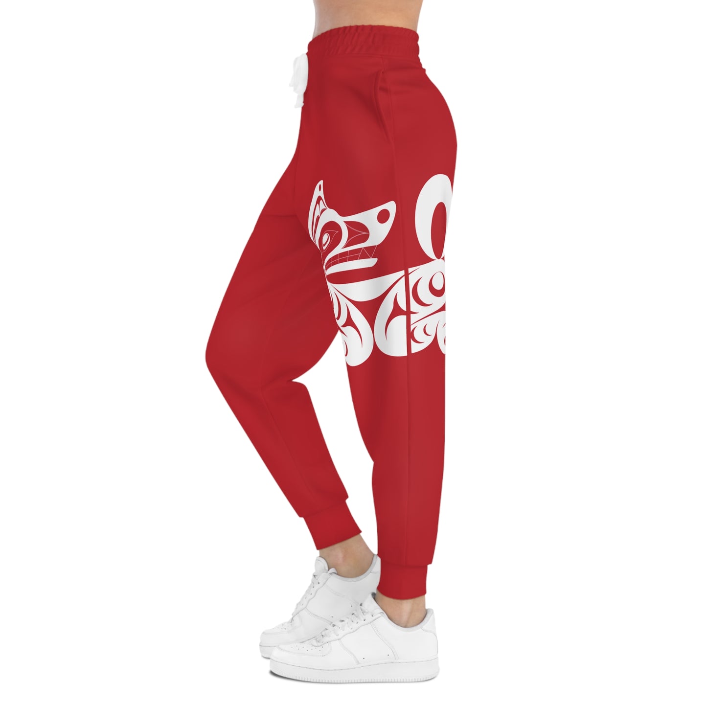 Unisex Red and White Athletic fit Joggers designed by Joshua watts