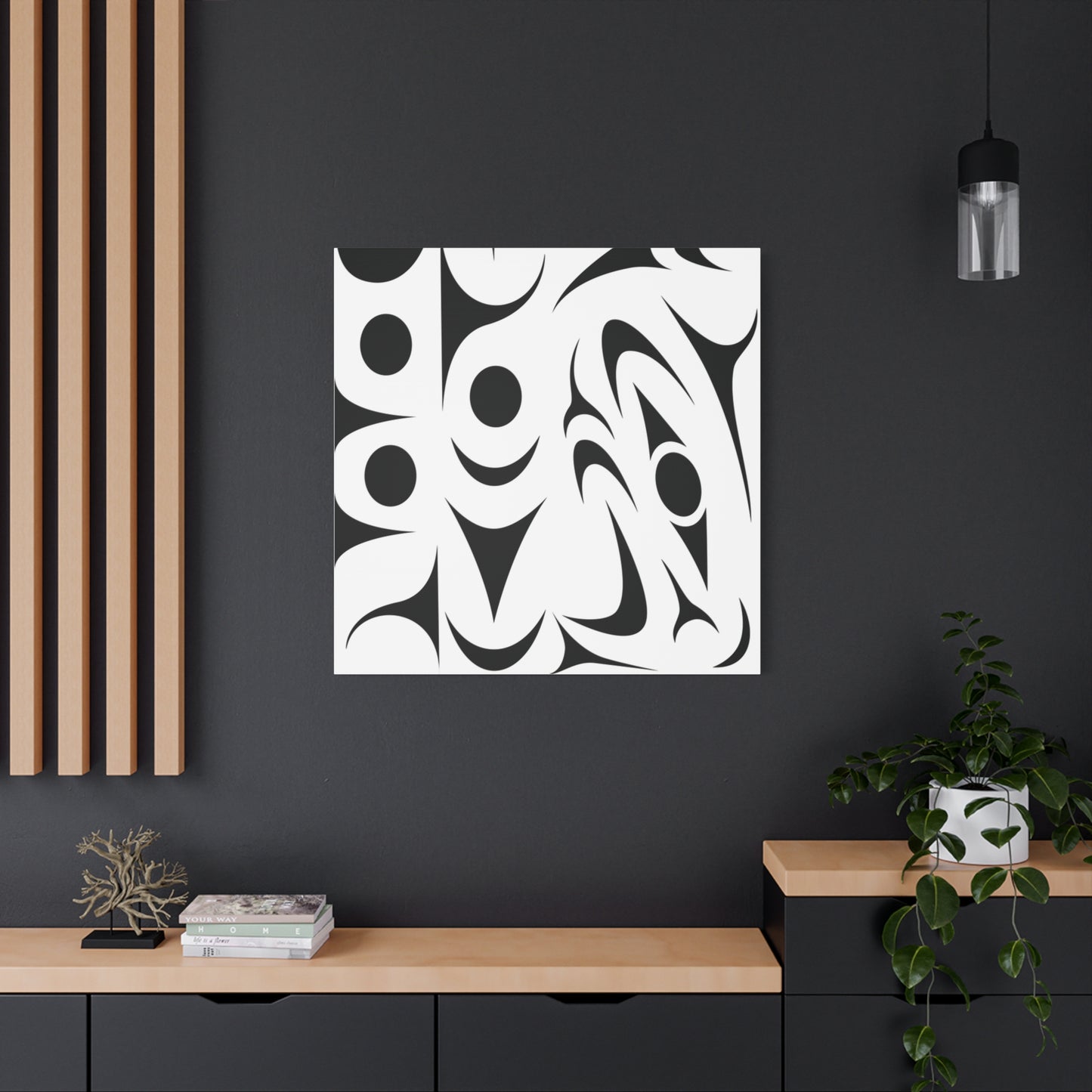 Copy of Tribal Circle Shark Canvas Art – Black Nautical Tribal Wall Decor
