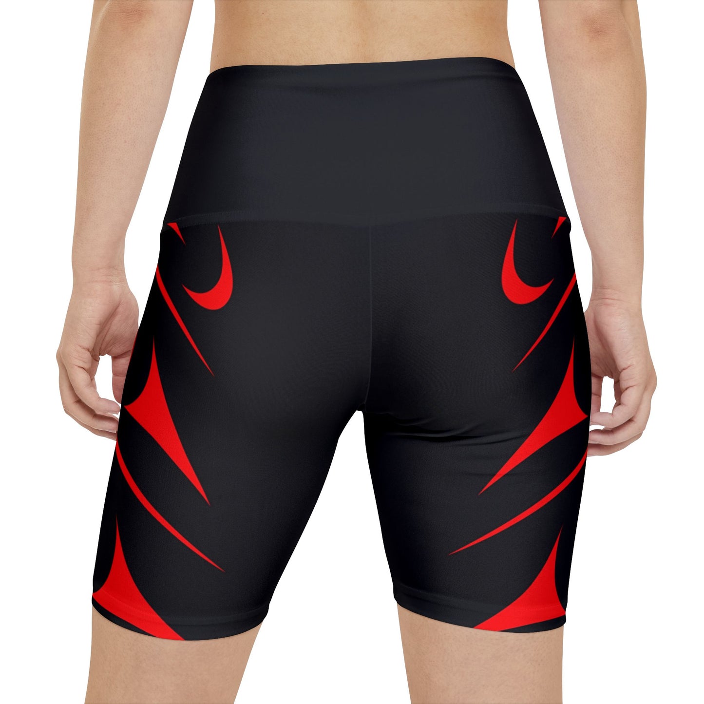 Black Biker Shorts with Red Snake design by Joshua Watts