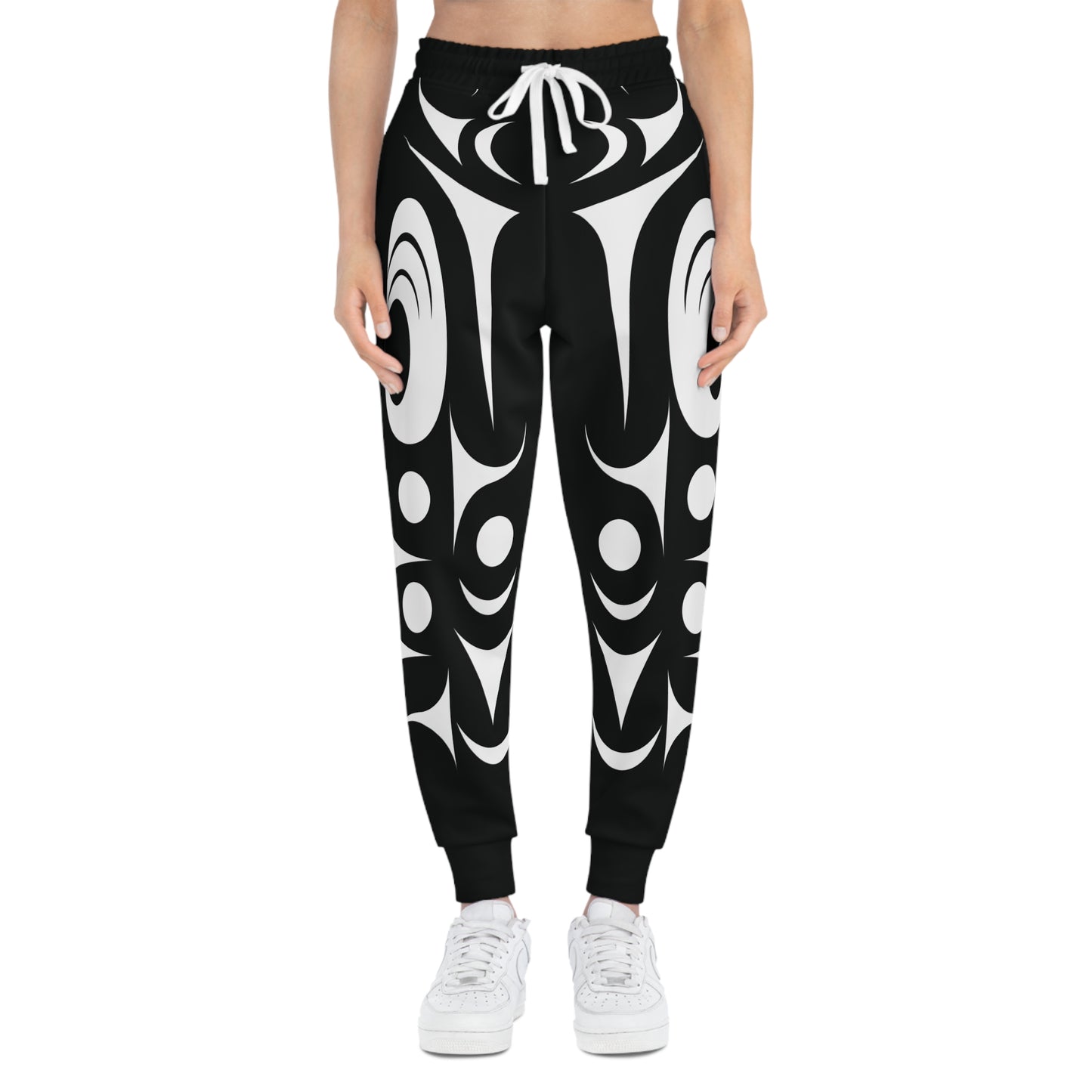 Unisex Black and White Athletic joggers designed by Joshua Watts