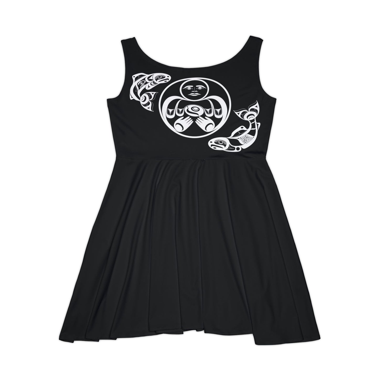 Black Skater Dress with Hishuk’ish Tsawak design by Joshua Watts