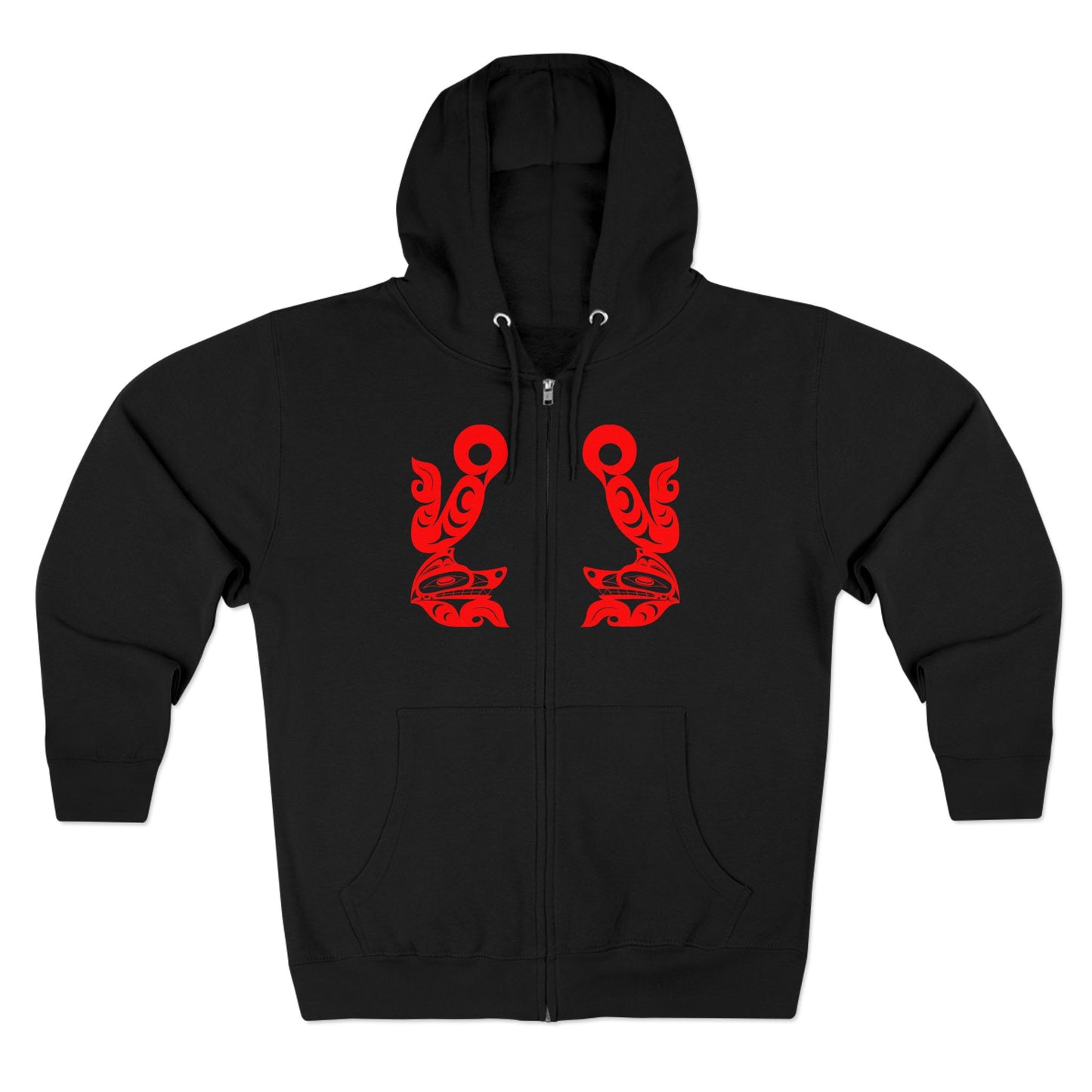 Unisex Zip Hoodie with “Tsuu-Baa-Asaxt Wolves” design by Joshua Watts