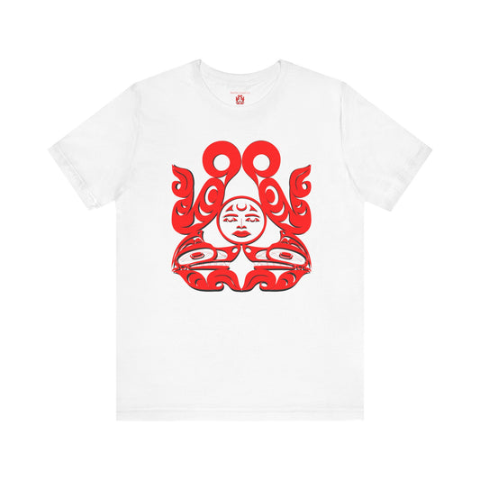 Unisex T-shirt with Holographic “Tsuu-Baa-Asaxt Wolves” design by Joshua Watts