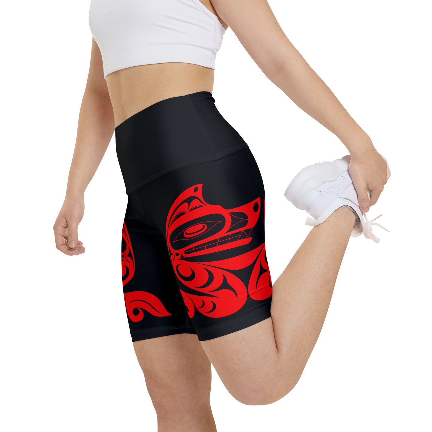 Biker Shorts with Wolf design by Joshua Watts