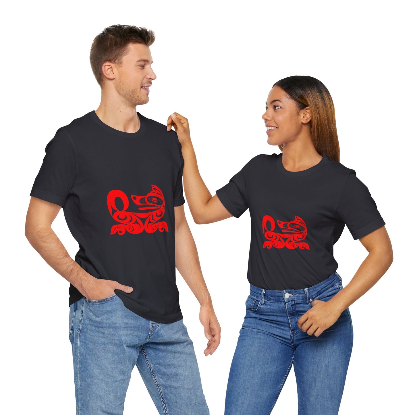 Unisex T-Shirt with “Red Wolf” design by Joshua Watts