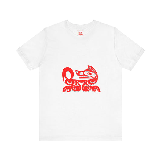 Unisex T-Shirt with Holographic “Red Wolf” design by Joshua Watts