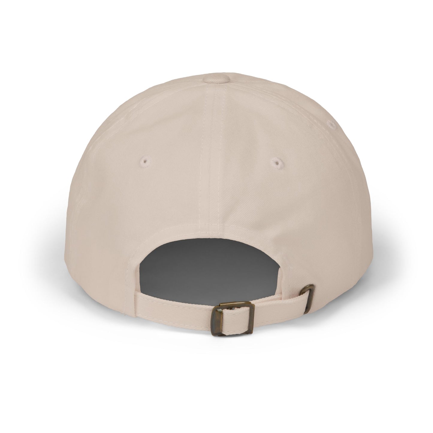 Distressed Coastal Wave Dad Cap — Beige Embroidered Circle Logo Hat