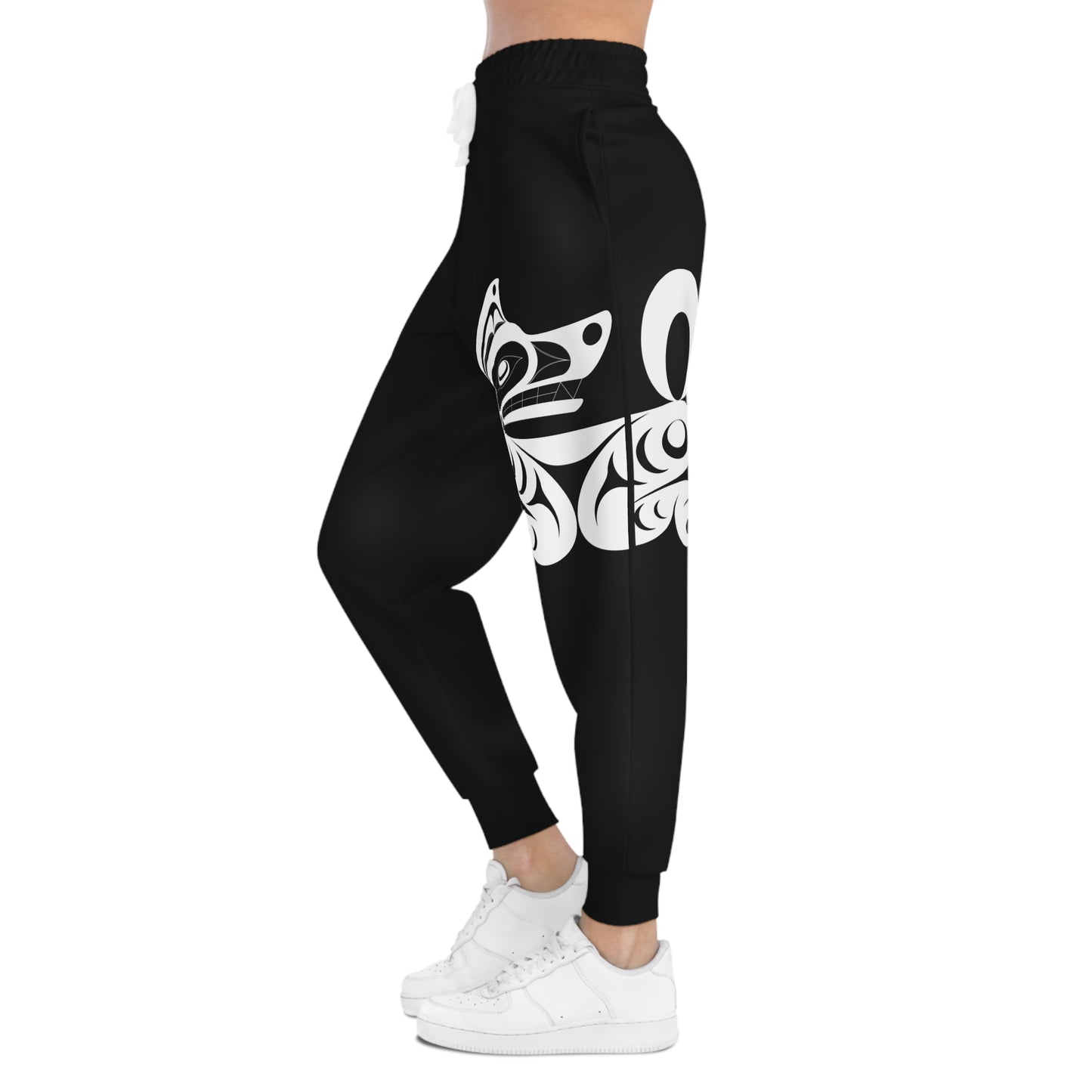 Unisex Black and White Athletic fit Joggers designed by Joshua watts