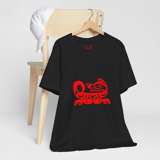 Unisex T-Shirt with “Red Wolf” design by Joshua Watts