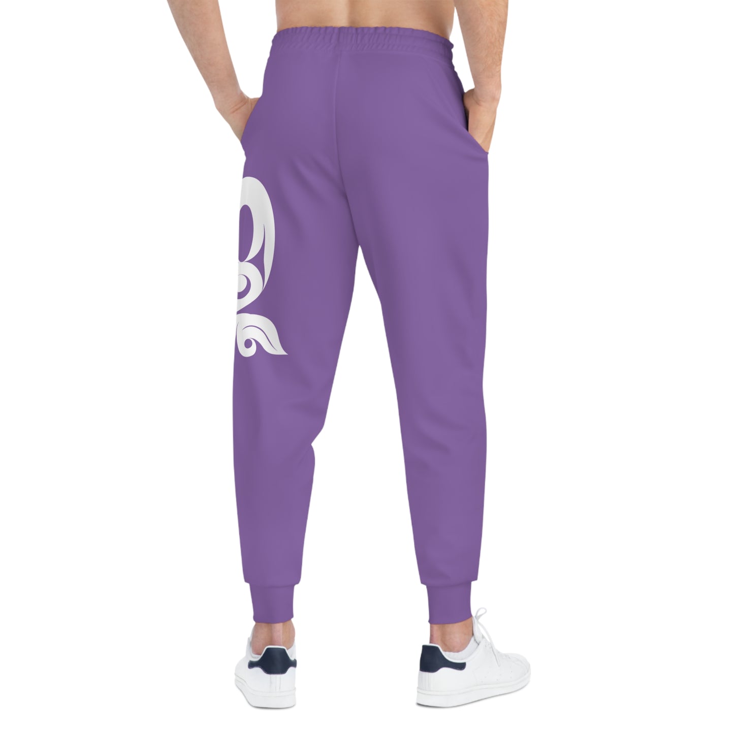 Unisex Purple and White Athletic fit Joggers designed by Joshua watts