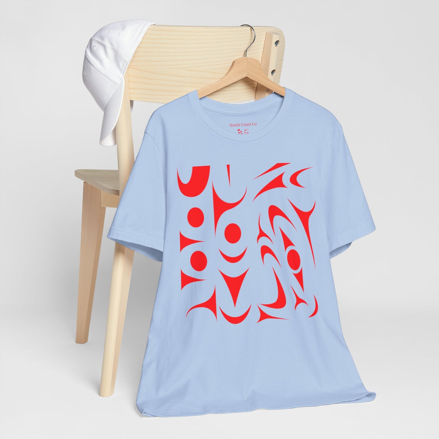 Unisex T-shirt with red Thunderbird design by Joshua Watts