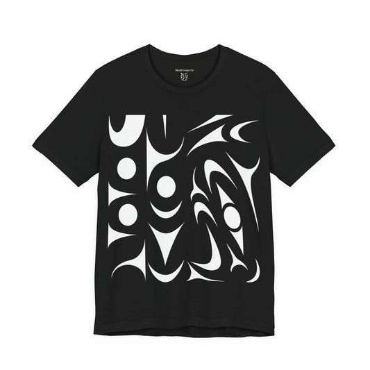 Unisex T-Shirt with black and white “Thunderbird” Design by Joshua Watts
