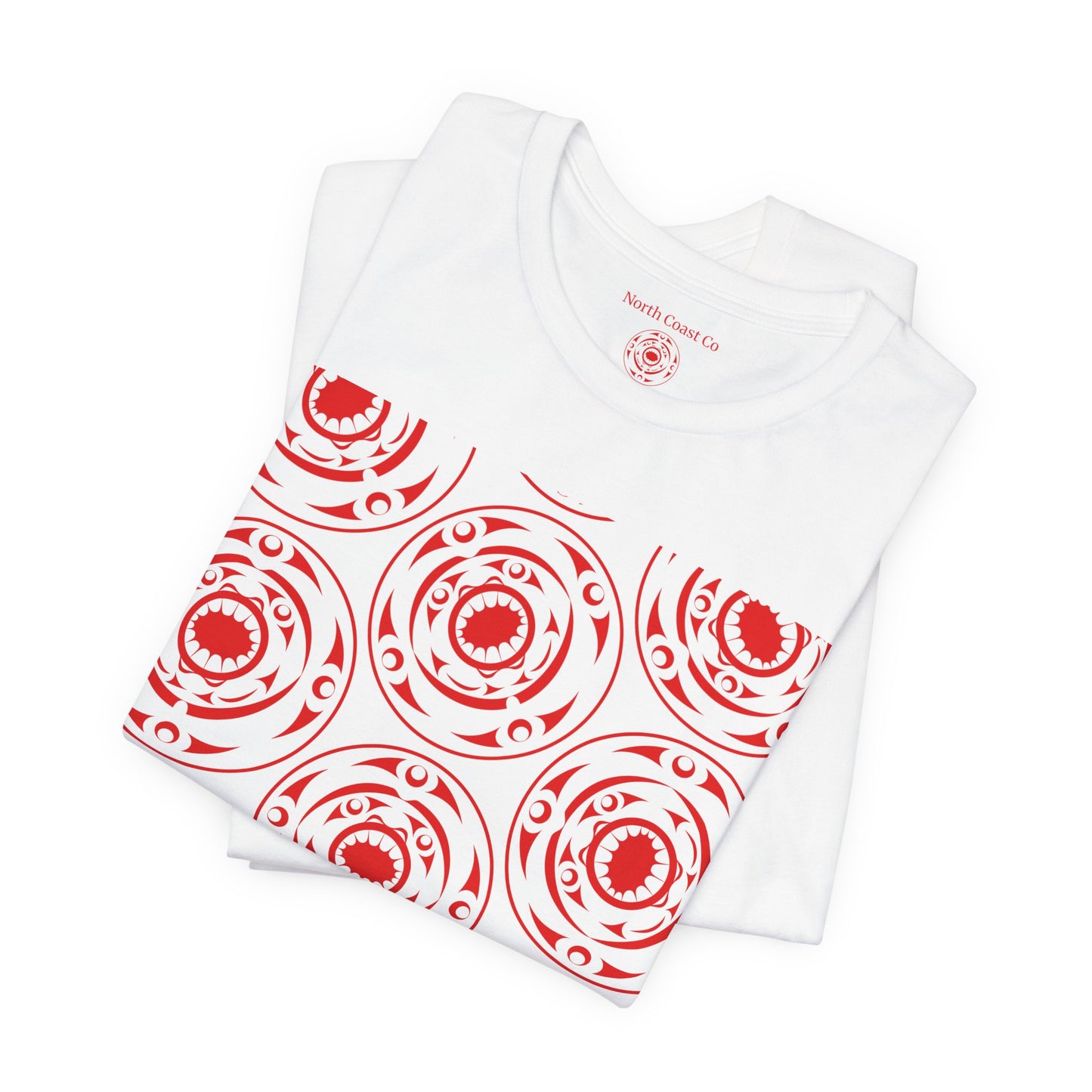 Unisex T-Shirt with red “Life and Death” pattern design by Joshua Watts