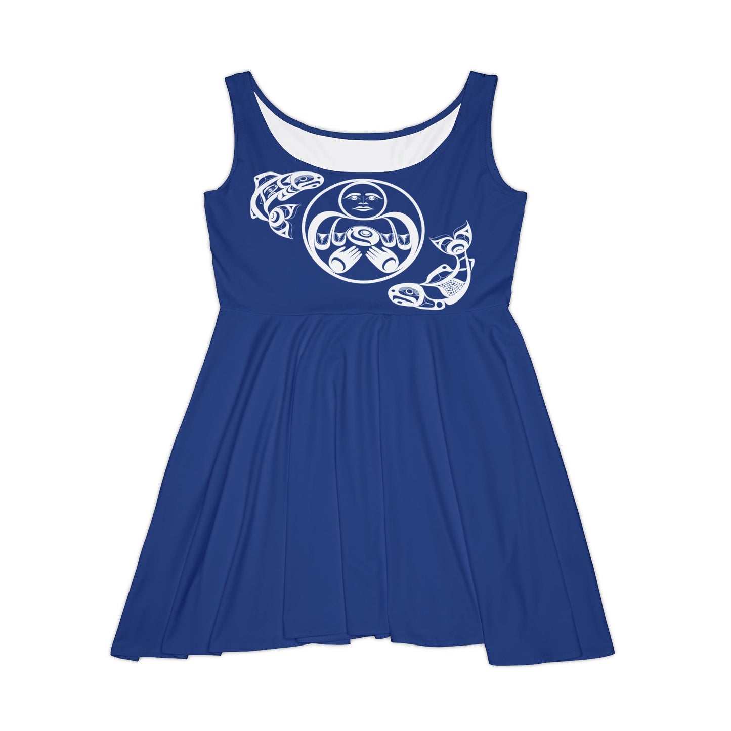 Blue Skater Dress with Hishuk’ish Tsawak design by Joshua Watts