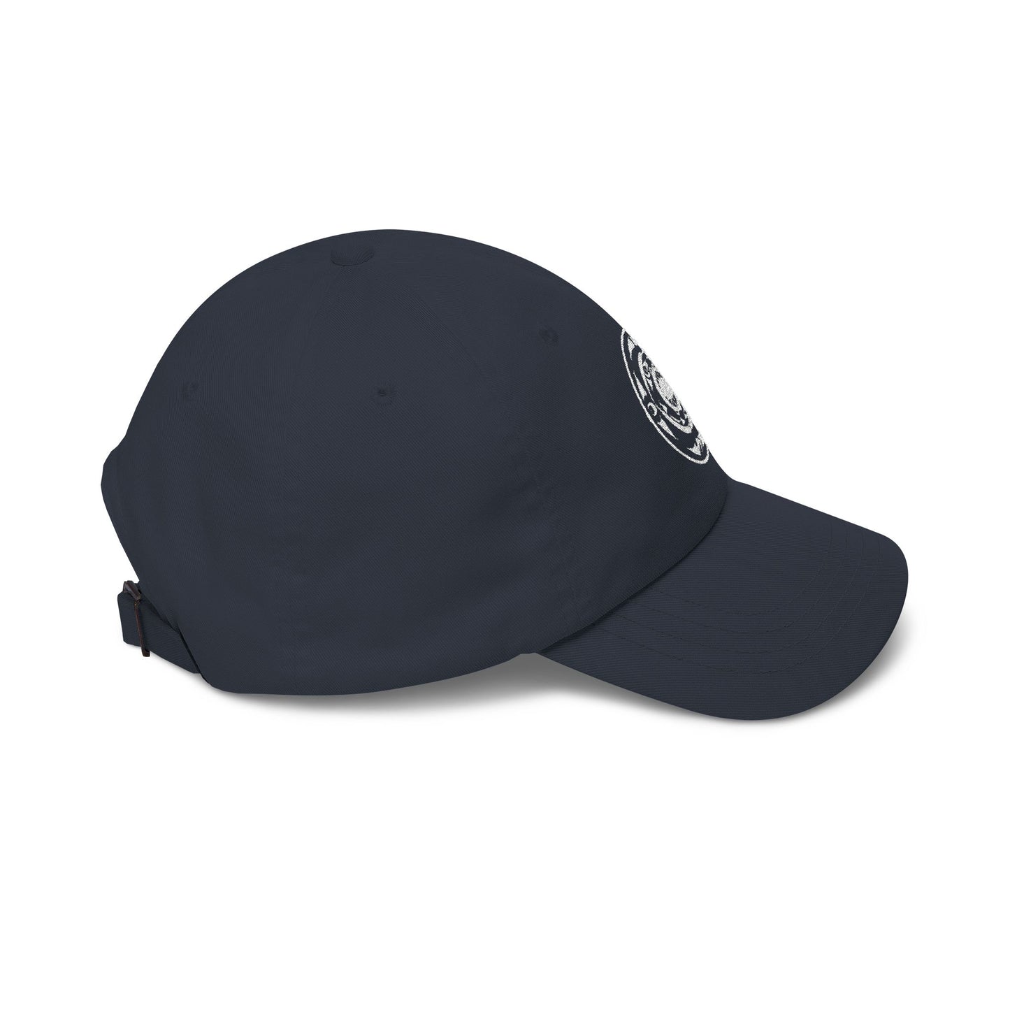 Distressed Coastal Wave Dad Cap — Beige Embroidered Circle Logo Hat
