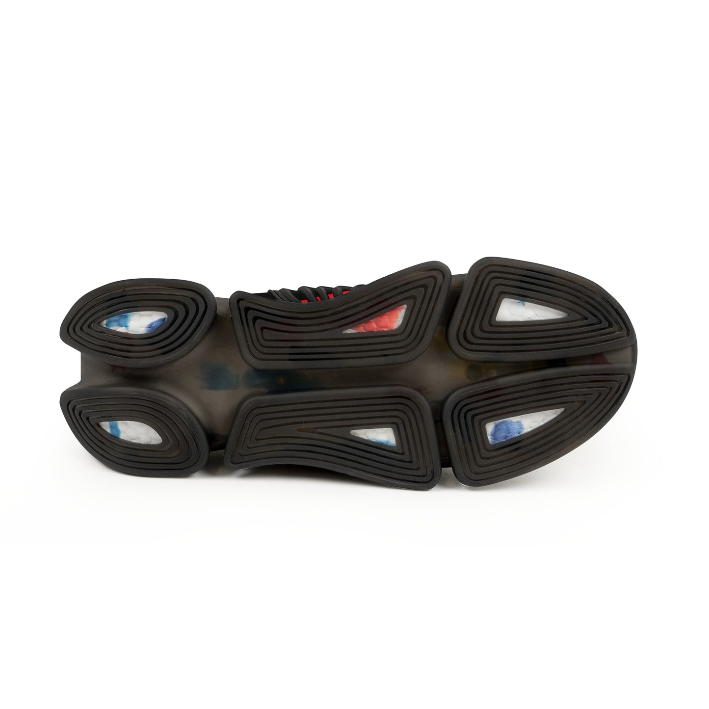 Men's Stylin’ Black Sneakers with Red Wolf design by Joshua Watts