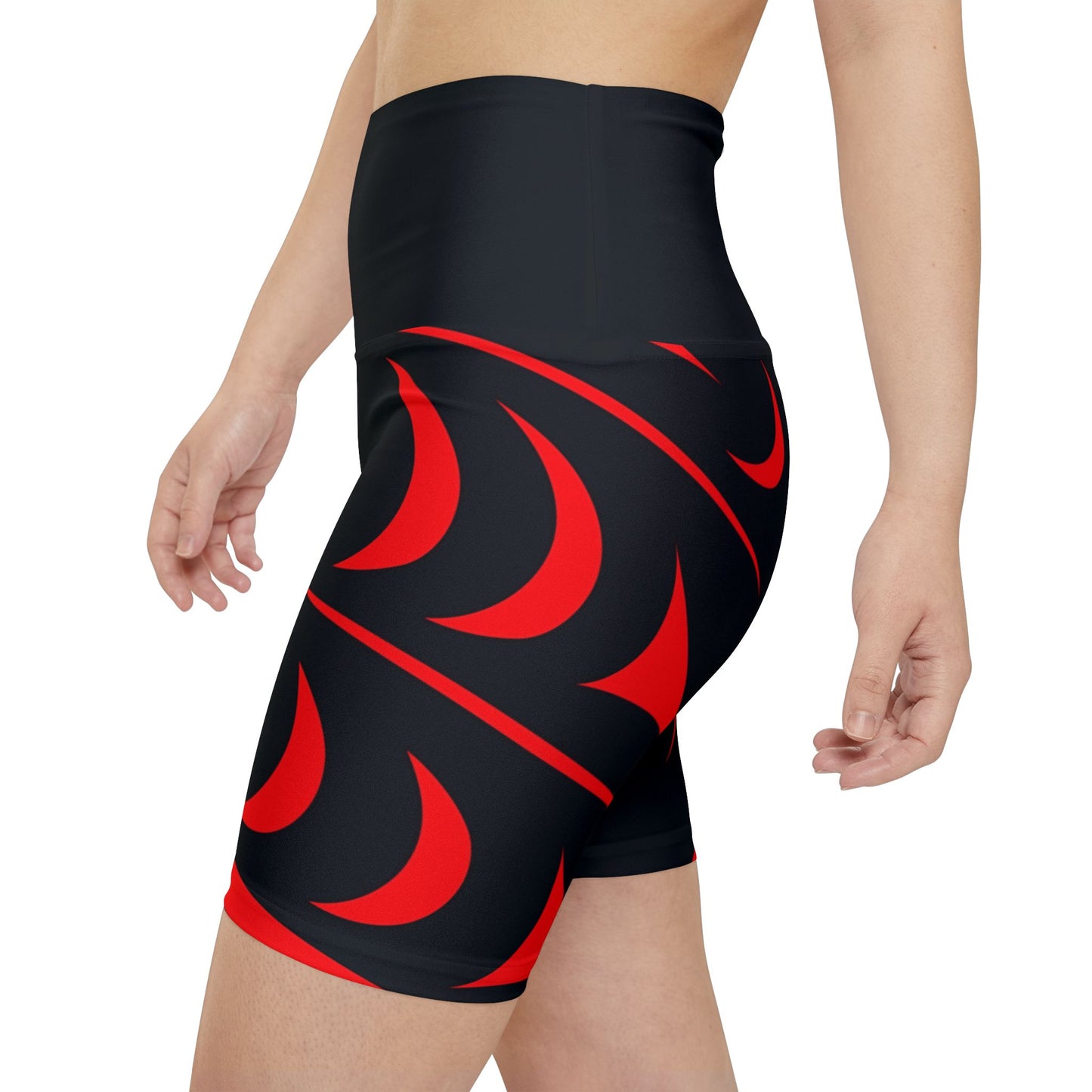 Black Biker Shorts with Red Snake design by Joshua Watts