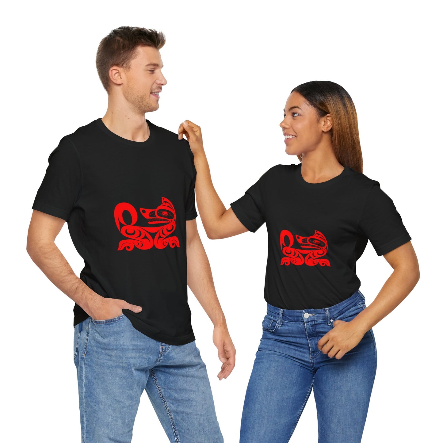 Unisex T-Shirt with “Red Wolf” design by Joshua Watts