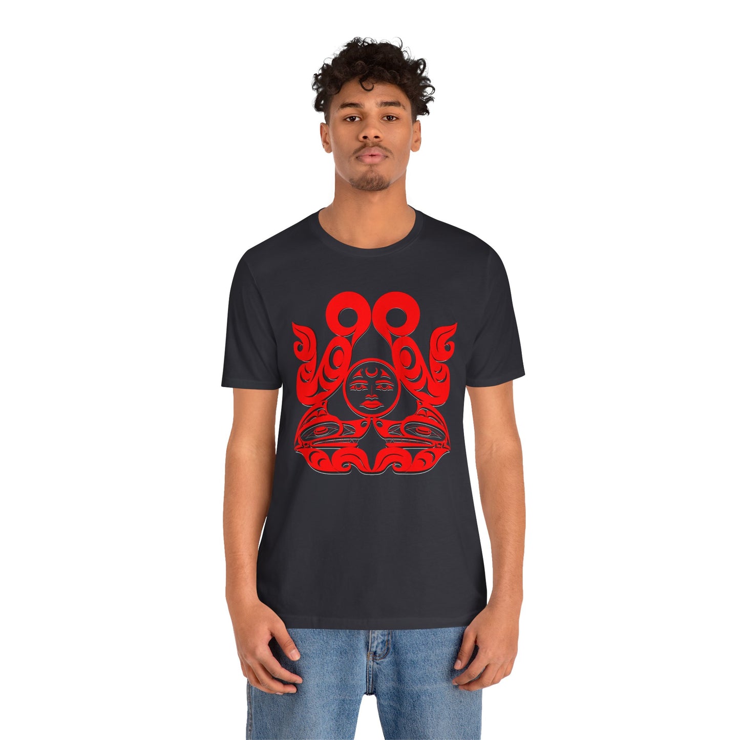 Unisex T-shirt with Holographic “Tsuu-Baa-Asaxt Wolves” design by Joshua Watts